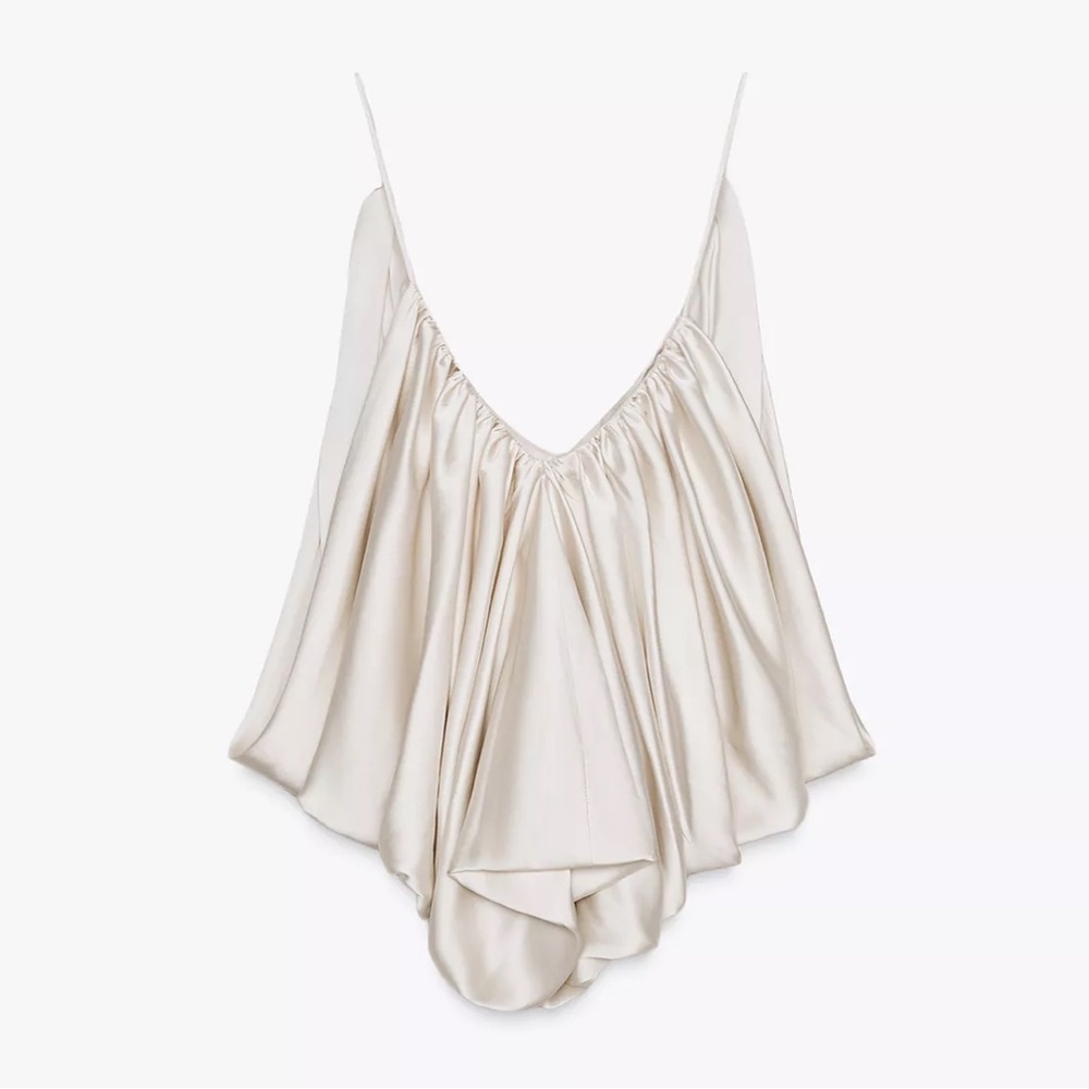 Zara Draped Satin Effect Top